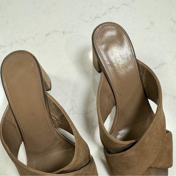 SAINT LAURENT Suede LouLou 70 Mules in Taupe - Picture 6 of 11